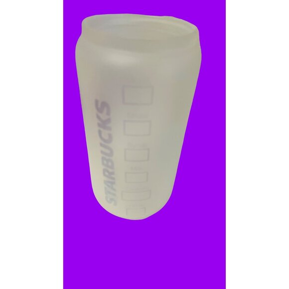 Starbucks Frosted Glass Cup Reusable 16oz Tall Coffee Tumbler Matte Finish Logo - Picture 3 of 5